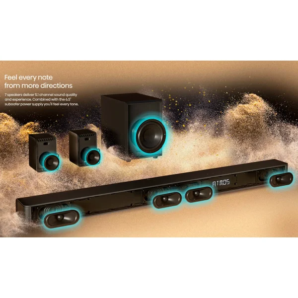 Hisense Soundbar with Subwoofer 280W 3.1CH (AX3100G) - Image 7