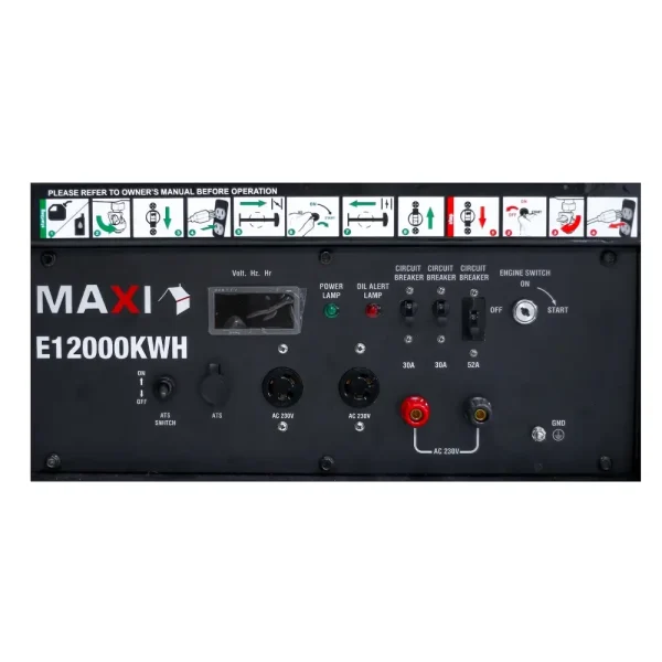 Maxi Generator 15kVa | 12kW | with Key & Wheels (E12000KWH) - Image 2