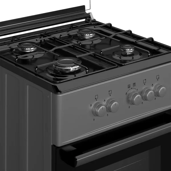 Maxi Gas Cooker 60x60 CM (4) Burners Black & Grey (BASIC) - Image 3
