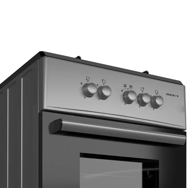 Maxi Gas Cooker 60x60 CM (4) Burners Black & Grey (BASIC) - Image 2