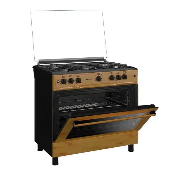 Maxi Gas Cooker 60x90 CM (5) Burners Wood - Image 5