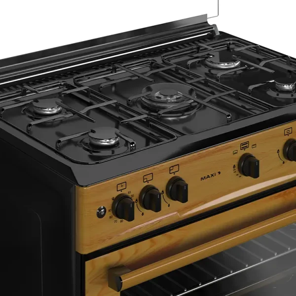 Maxi Gas Cooker 60x90 CM (5) Burners Wood - Image 3